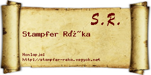 Stampfer Réka névjegykártya