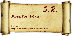 Stampfer Réka névjegykártya
